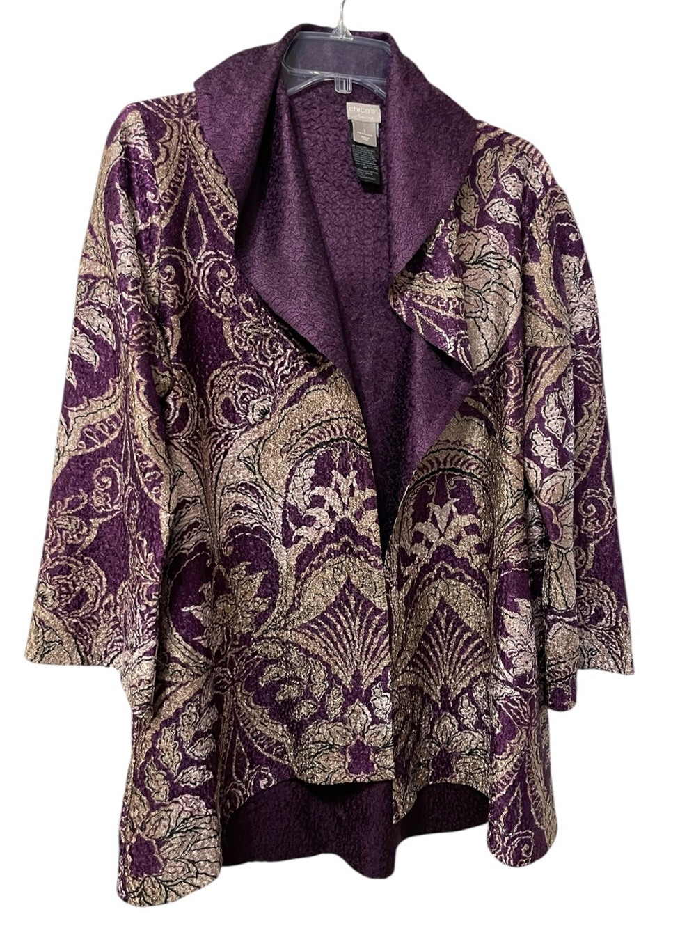 Chic’s travelers burgundy reversible jacket top size (1) 8/10